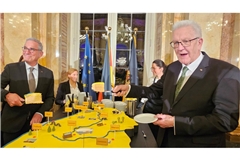 Ministerpräsident Winfried Kretschmann beim Neujahrsempfang im Neuen Schloss.