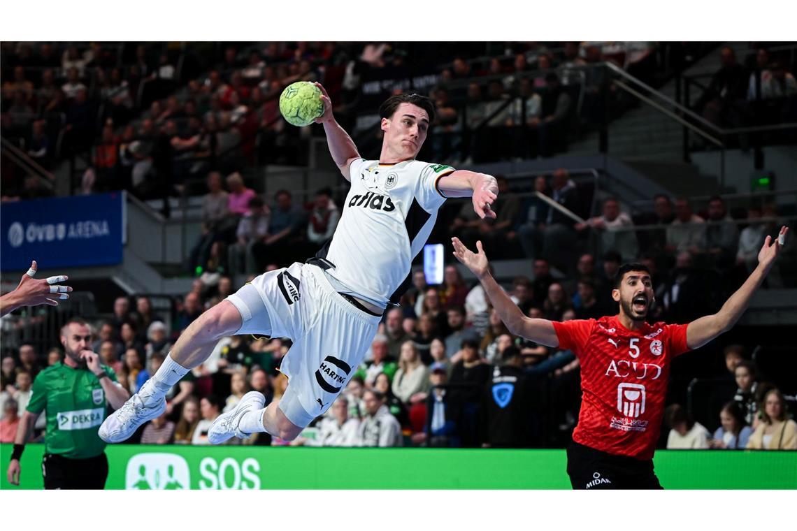 Miro Schluroff gab im März 2025 sein Debüt im DHB-Team.