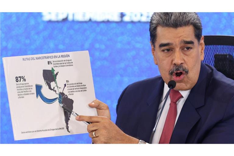 Mit dem Beschuss mutmaßlicher Drogenboote aus Venezuela in der Karibik verschärfte US-Präsident Donald Trump bereits die Gangart gegen Maduro.(Archivbild).