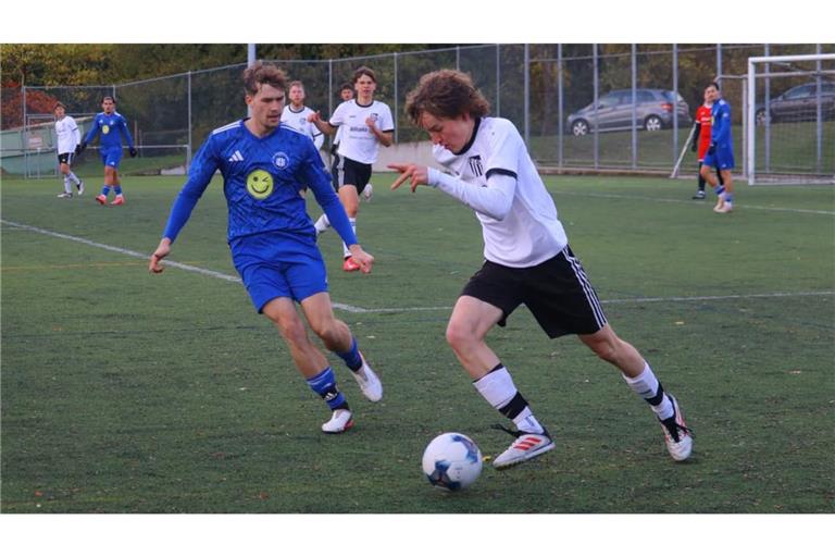 Mit der Leistung beim FC Gärtringen (in Weiß) konnte der TSV Hildrizhausen (in Blau) nicht ganz zufrieden sein, mit dem Ergebnis schon.