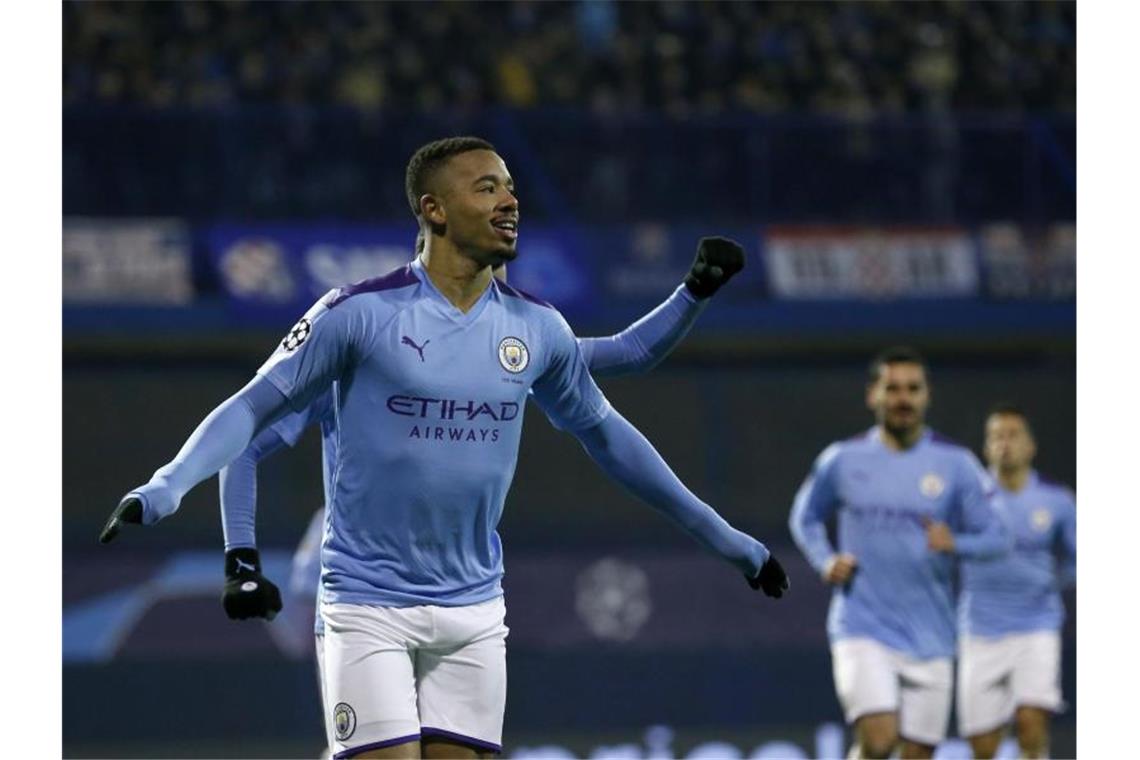 Mit drei Treffern war Gabriel Jesus der überragende Mann beim ManCity-Sieg Zagreb. Foto: Darko Bandic/AP/dpa