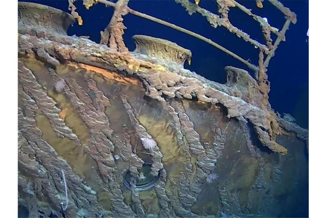 Mit fünf Tauchgängen gelang es einer Expeditionscrew, in 3800 Meter Tiefe Videos vom verfallenden Wrack der „Titanic“ zu machen. Foto: Atlantic Productions/AP