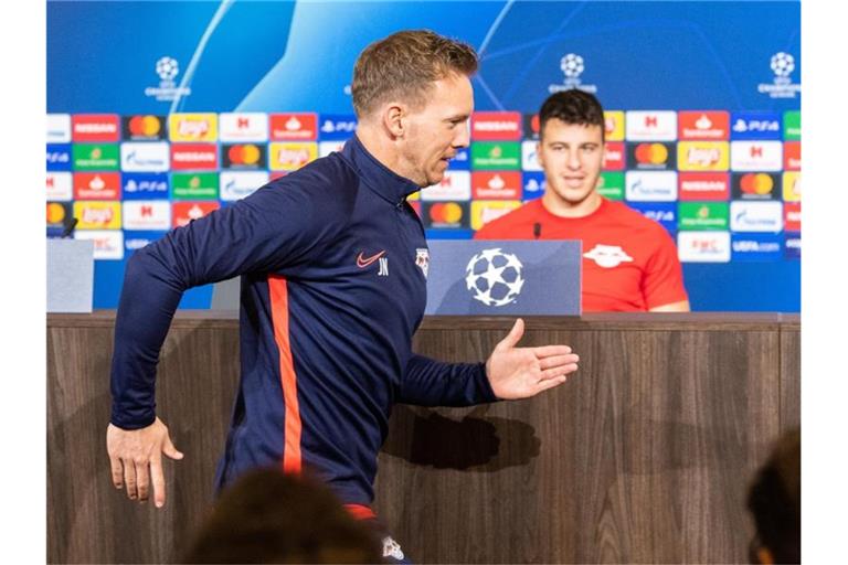 Mit RB auf dem Sprung Richtung Gruppensieg: Leipzig-Coach Julian Nagelsmann. Foto: Robert Michael/dpa-Zentralbild/dpa