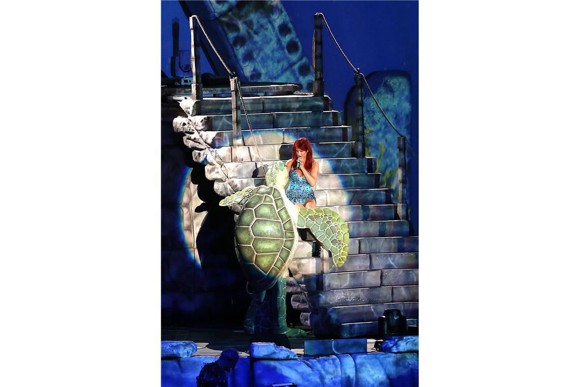 Mit Schildkröten sprechen? Für Andrea Berg ganz normal, wie hier beim Konzert in...