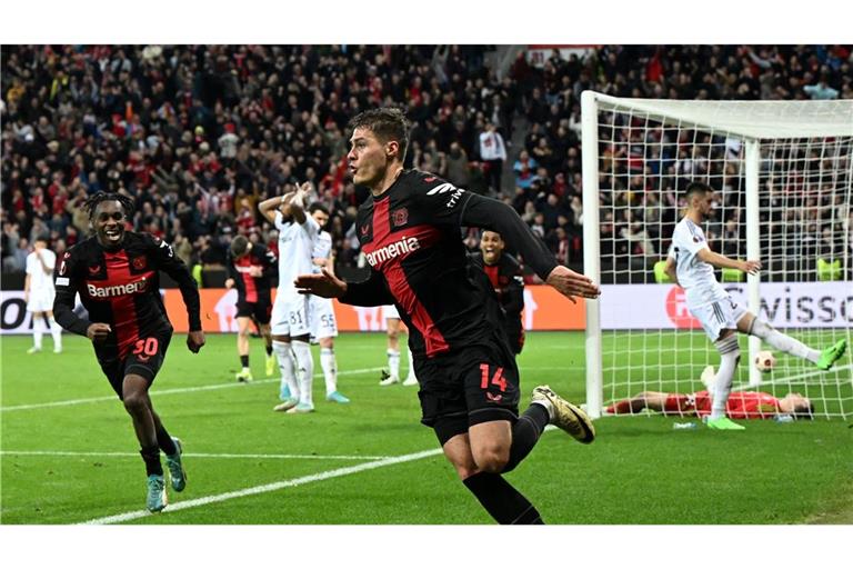Mit zwei Last-Minute-Toren Leverkusens Matchwinner gegen Karabach Agdam: Patrik Schick.