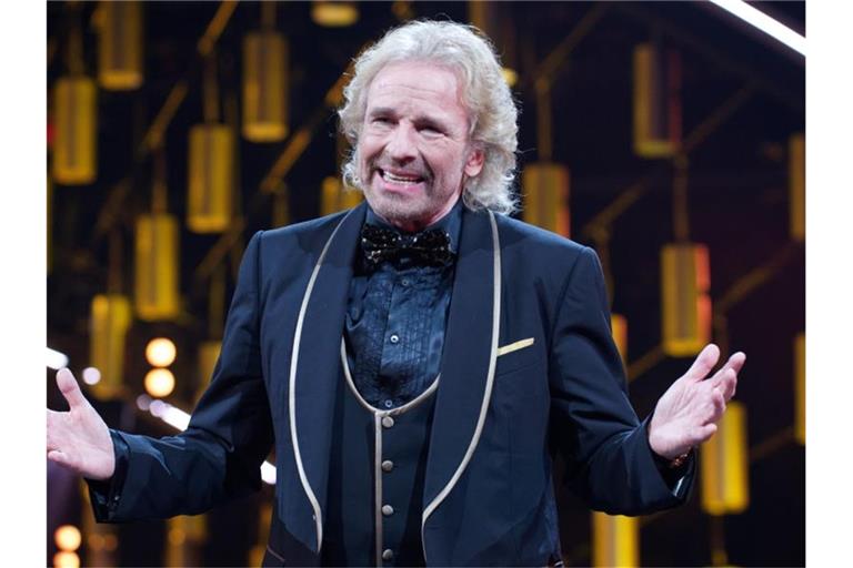 Moderator Thomas Gottschalk spricht während der Verleihung des „Deutschen Comedypreises 2019“. Foto: Henning Kaiser/dpa/Archivbild