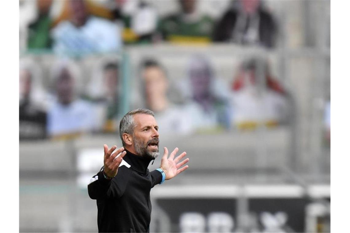 Gladbach-Coach Rose: „Geht jetzt darum, zu punkten“ Mönchengladbachs Trainer Marco Rose. Foto: Martin Meissner/AP Pool/dpa/Archivbild
