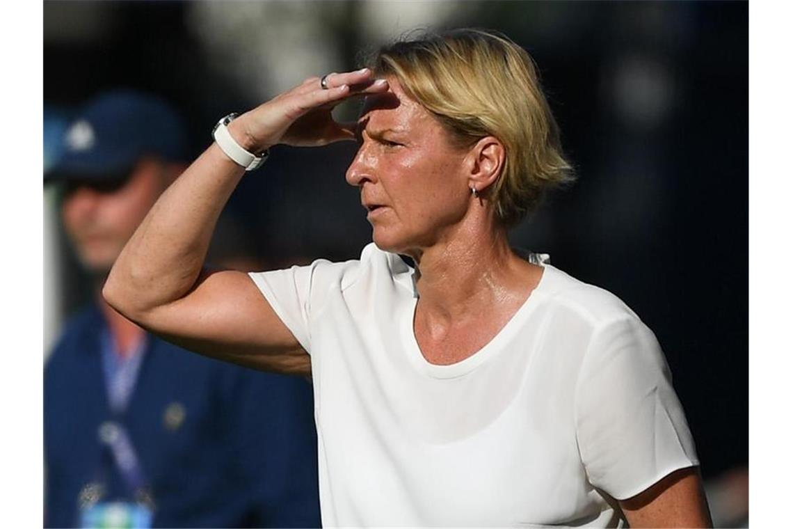 Voss-Tecklenburg: „Diese Mannschaft hat eine Zukunft“ Nach dem Aus im WM-Viertelfinale schaut Bundestrainerin Martina Voss-Tecklenburg schon wieder nach vorn. Foto: Sebastian Gollnow