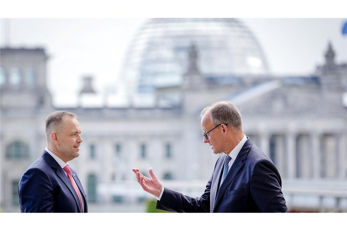 Nach dem Gespräch mit Bundespräsident Steinmeier traf sich Polens Präsident Nawrocki mit Bundeskanzler Merz