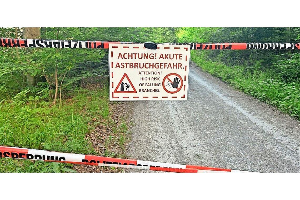 Nach dem tödlichen Unglück ist der Fuß- und Radweg, der am Schnitzhaus vorbei Richtung Bernhardsbach führt, gesperrt.