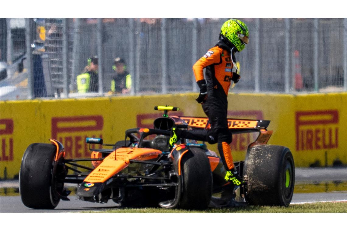 Norris am Tiefpunkt: "McLaren-Knall" als WM-Entscheidung? Nach dem Unfall war der McLaren von Lando Norris nur noch Schrott.