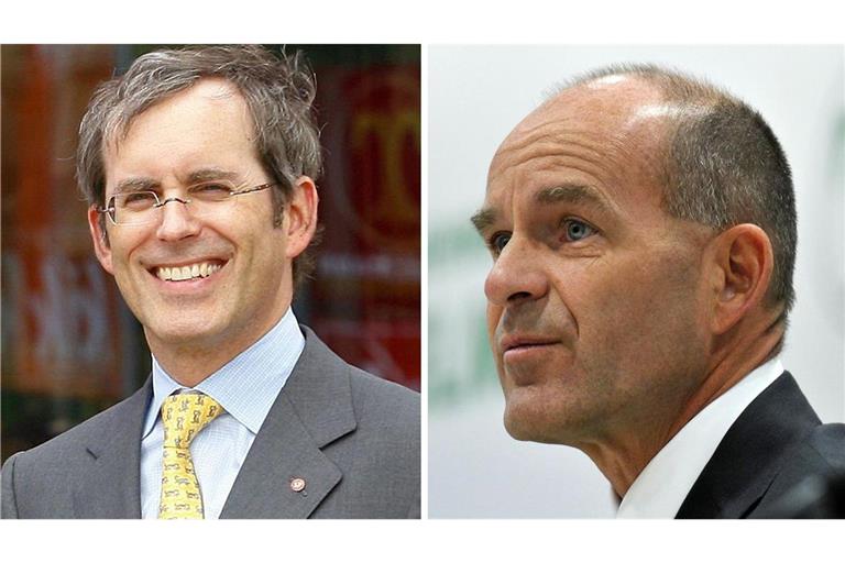 Nach dem Verschwinden von Tengelmann-Chef Karl-Erivan Haub (rechts) übernahm sein Bruder Christian Haub (links) die Geschäftsführung der Unternehmensgruppe (Archivbilder).