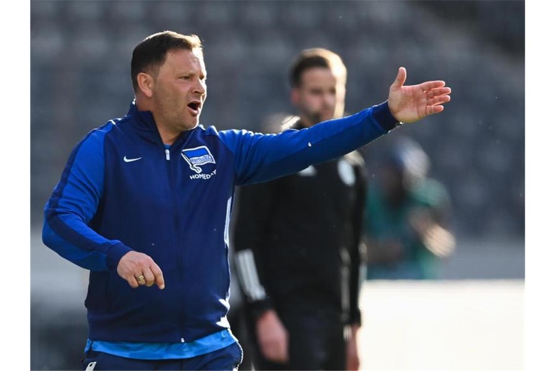 Dardai fordert Optimismus: Hertha-Kraftakt vor „Jokerspiel“ Nach der Nullnummer versprüht Herthas Trainer Pal Dardai Optimismus. Foto: Soeren Stache/dpa-Pool/dpa