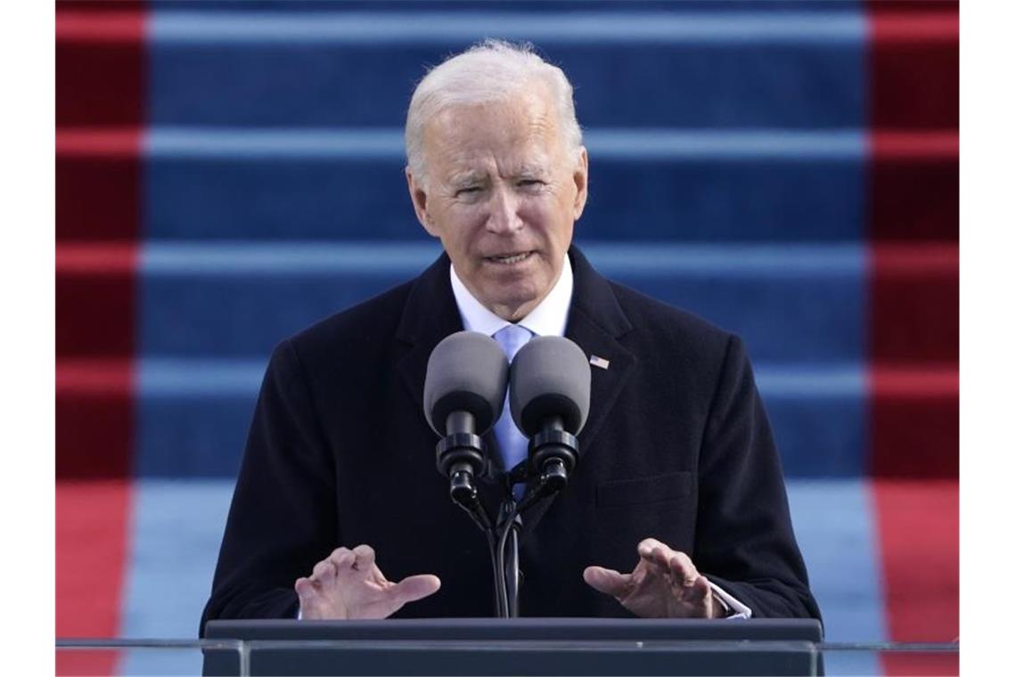 Nach der Vereidigung kündigt der neue US-Präsident Joe Biden die Rückkehr zum Pariser Klimaabkommen an. Foto: Patrick Semansky/AP Pool/dpa