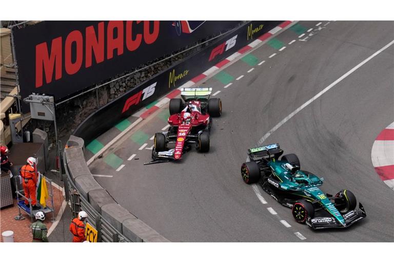Nach diesem Unfall mit Leclerc (l) und Stroll kommt es zur Unterbrechung.
