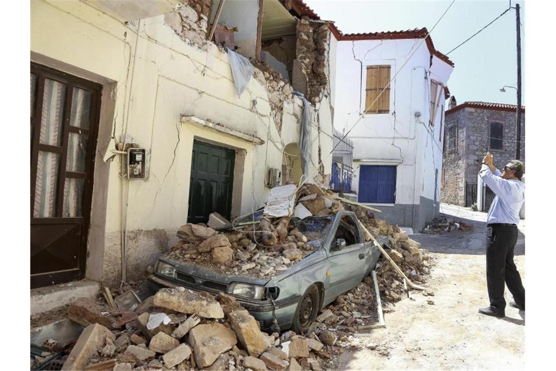 Nach einem Erdbeben auf der Insel Lesbos. Symbolbild Foto: Manolis Lagoutaris