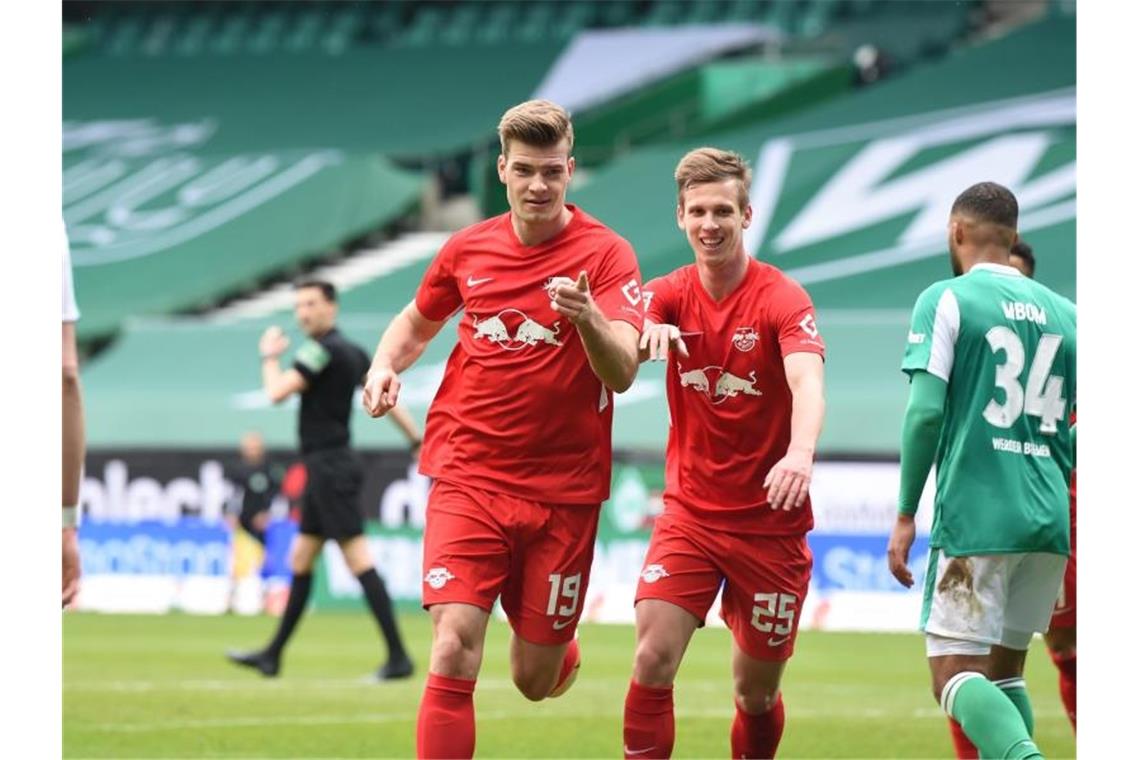 Nach Leipzigs Sieg in Bremen und Bayerns Patzer gegen Union keimen nochmal Titelhoffnungen bei RB. Foto: Carmen Jaspersen/dpa