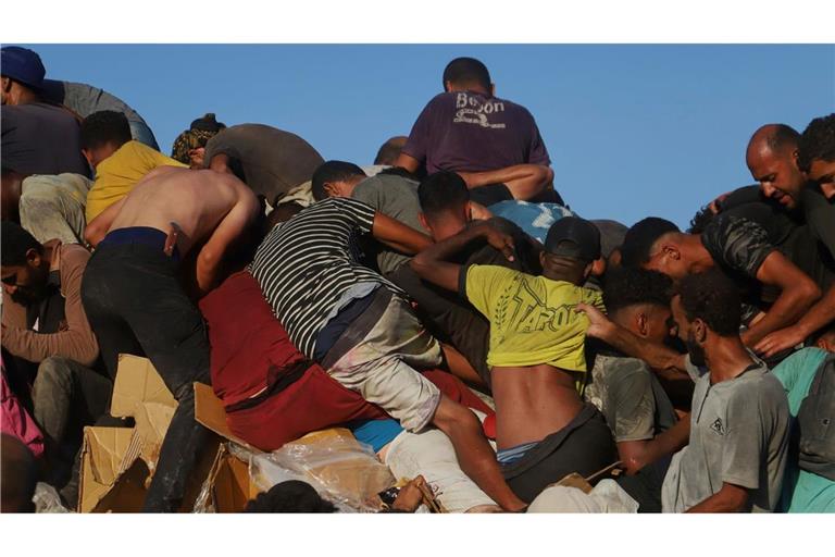 Nach UN-Angaben wird ein Großteil der Hilfsgüter in Gaza geplündert.