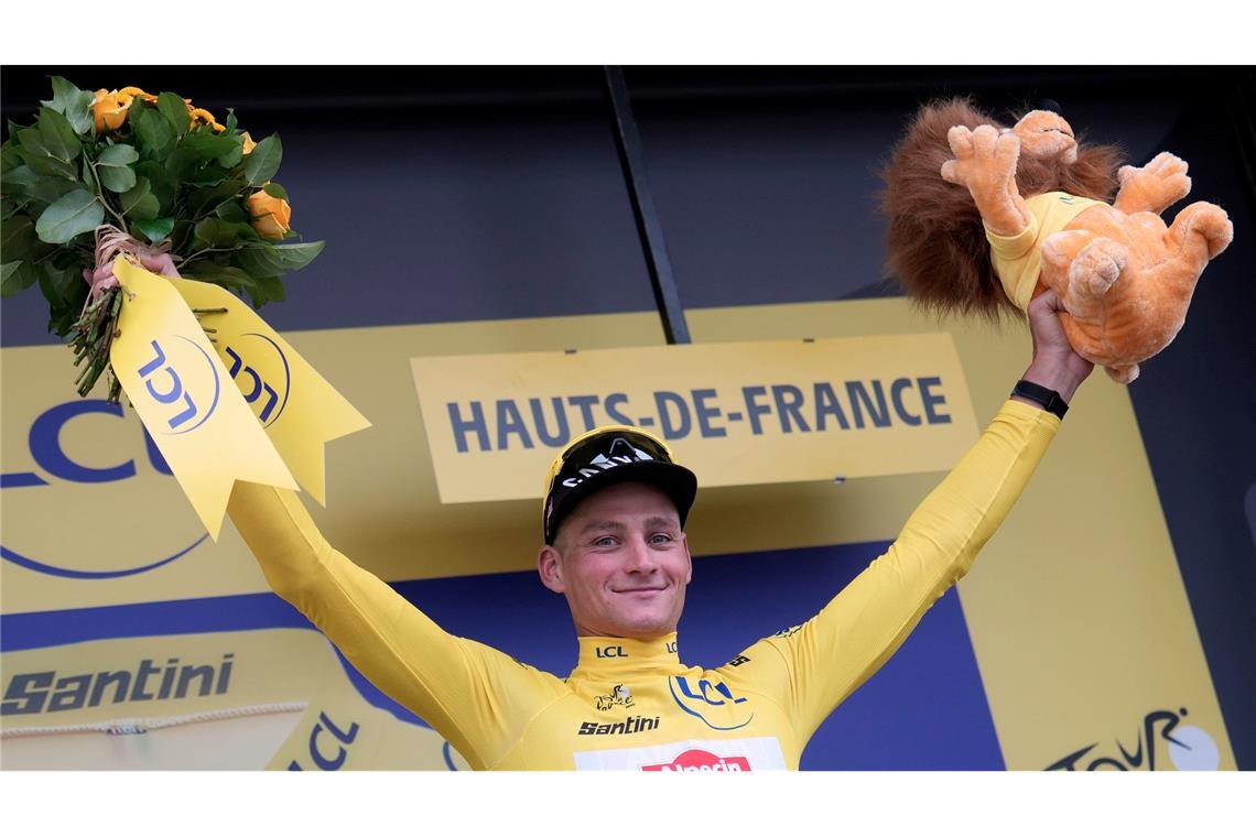 Lipowitz ärgert Tour-Stars: "Habe meinen Schuss probiert" Nach vier Jahren wieder in Gelb: Mathieu van der Poel.