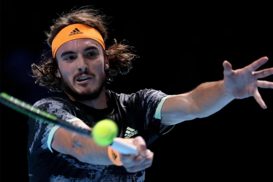 Nach zwei Siegen sicher im Halbfinale der ATP Finals: Stefanos Tsitsipas. Foto: Steven Paston/PA Wire/dpa