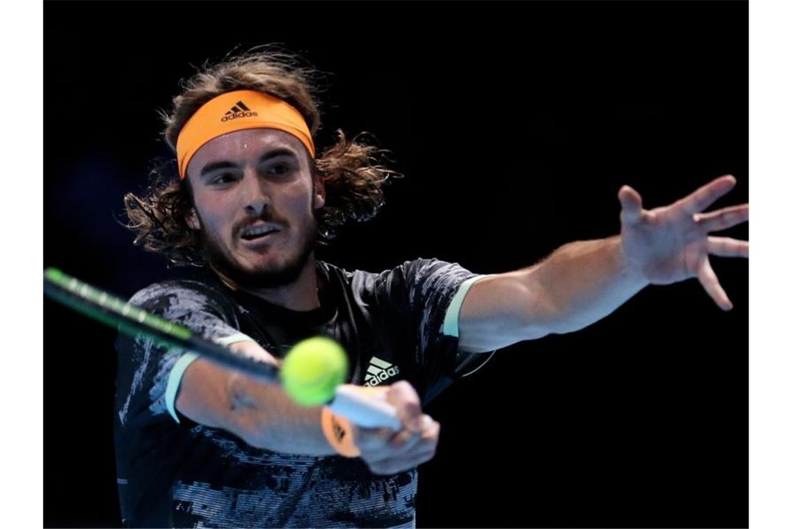 Nach zwei Siegen sicher im Halbfinale der ATP Finals: Stefanos Tsitsipas. Foto: Steven Paston/PA Wire/dpa