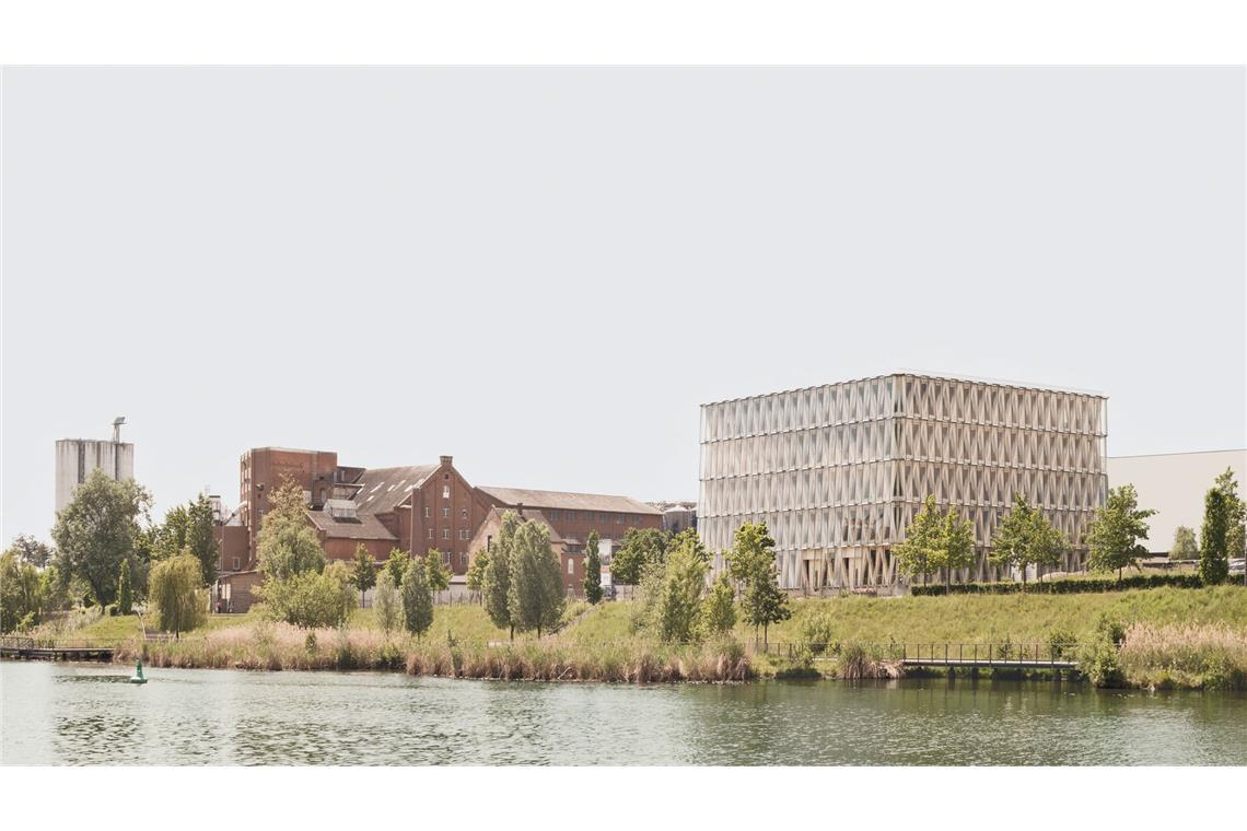 Nachhaltiger Holzbau auch am Neckar: „Innovationsfabrik 2.0“ in Heilbronn von Waechter+Waechter Architekten (Darmstadt) in einem Quartier, das sich durch urbane Entwicklung und den Bezug zur Natur auszeichnet.