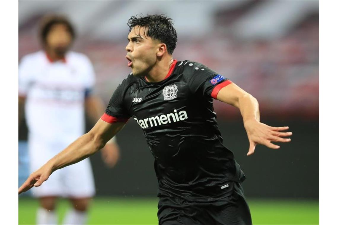 Leverkusen startet mit Rekordsieg gegen Nizza Nadiem Amiri brachte Bayer bereits früh in Führung. Foto: Wolfgang Rattay/Reuters-Pool/dpa