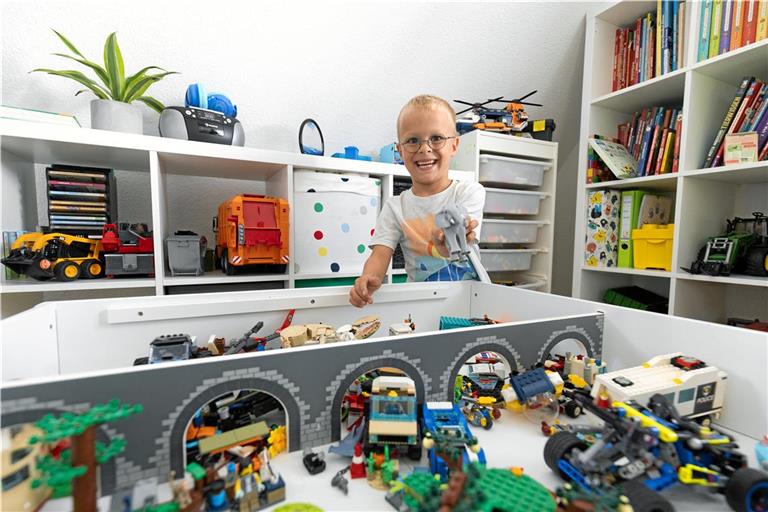 Nael Spaney ist großer Fan vom Weltraum und von Pinguinen. Das sieht man seinem Kinderzimmer an. Fotos: Alexander Becher