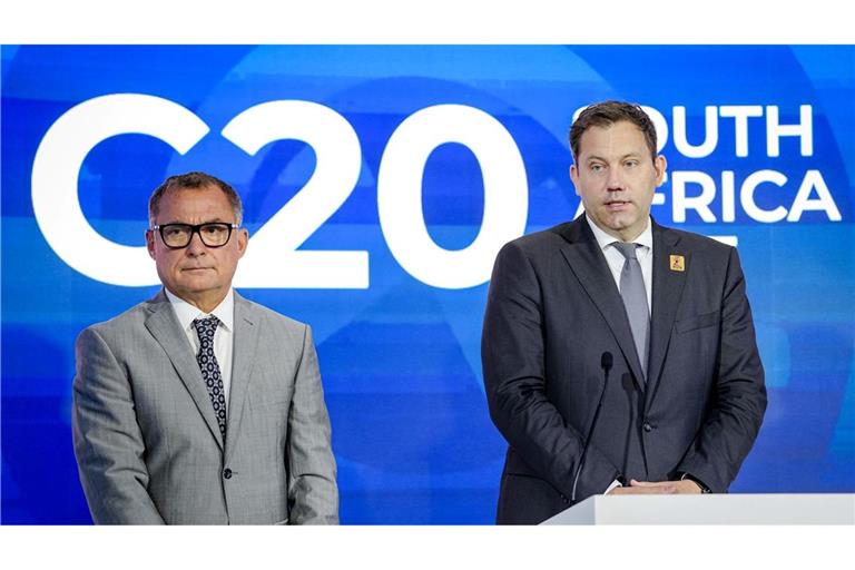 Nagel und Klingbeil beim Treffen der G20 in Südafrika.