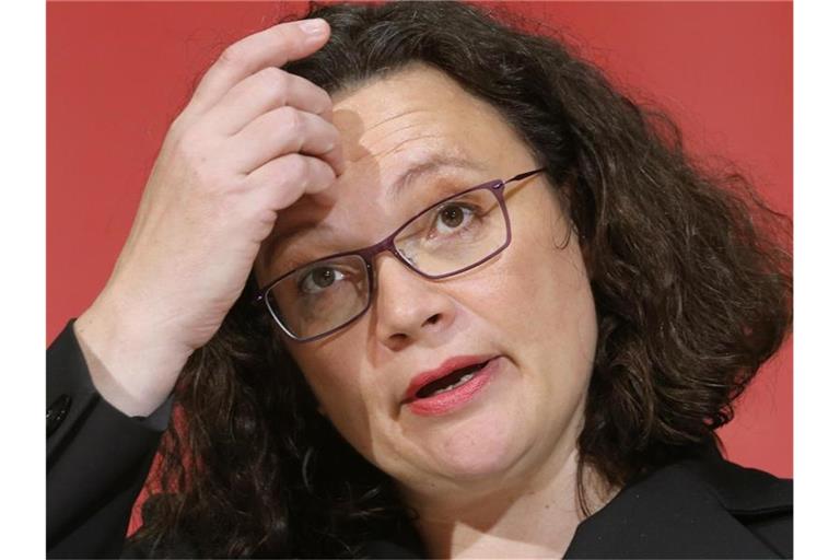 Nahles hatte nach dem Desaster der SPD bei der Europawahl angekündigt, dass sie sich in der Fraktion der Neuwahl stellen will. Foto: Wolfgang Kumm