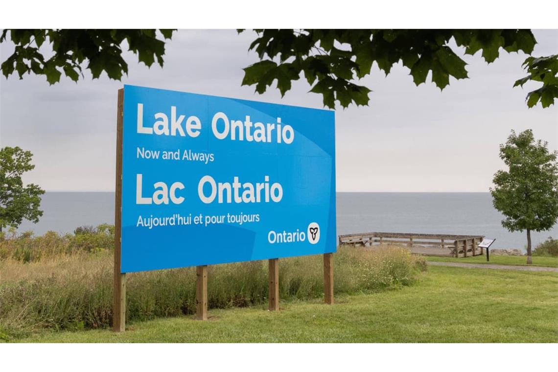 Namensschild am Lake Ontario: Beim Kartendienst Google Maps heißt der See nun auch Lake America - so wie es Donald Trump verfügt hat.