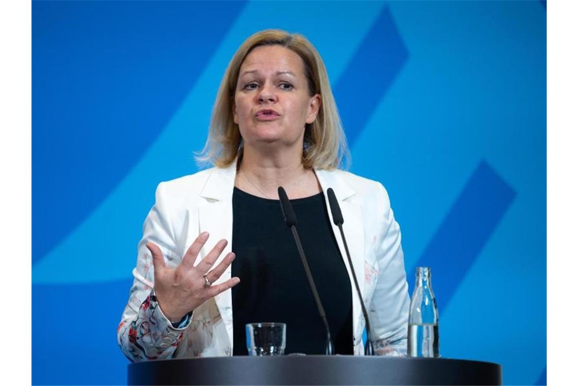 Minister warnen vor Teilnahme: Unangemeldete Corona-Demos Nancy Faeser (SPD), Bundesministerin für Inneres und Heimat. Foto: Bernd von Jutrczenka/dpa/Archivbild