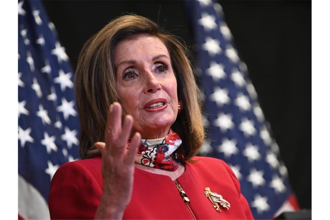 Nancy Pelosi, Sprecherin des US-Repräsentantenhauses, hat Vizepräsident Mike Pence bereits in den vergangenen Tagen aufgefordert, Schritte zu ergreifen, um Trump abzusetzen. Foto: Erin Scott/Pool Reuters/AP/dpa