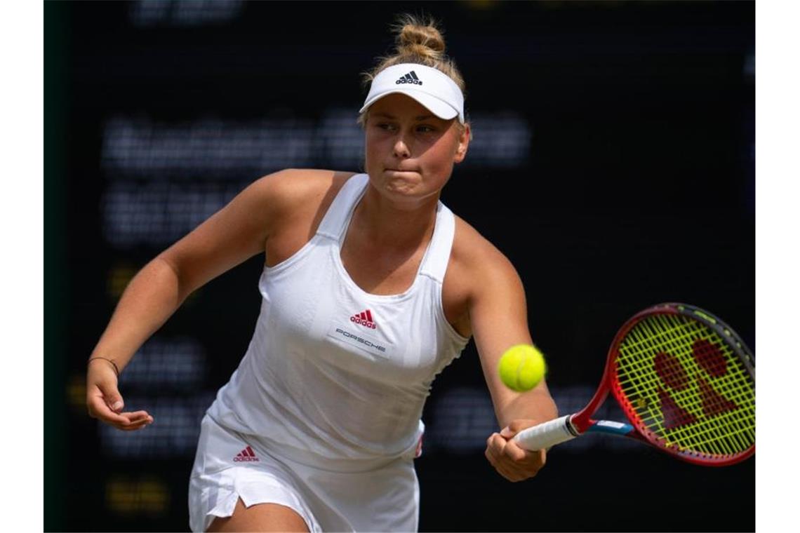 Deutsche Juniorin Schunk verliert Wimbledon-Finale Nastasja Schunk unterlag der Spanierin Ane Mintegi del Olmo im Finale mit 6:2, 4:6, 1:6. Foto: Jon Super/Aeltc Pool/PA Wire/dpa