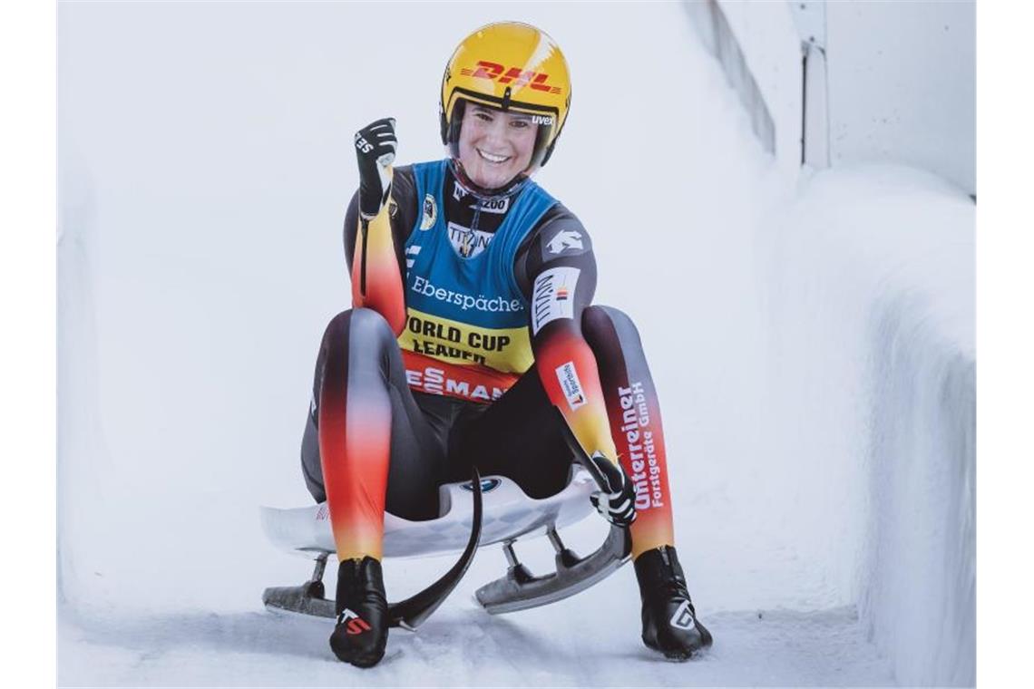 Natalie Geisenberger gewann in Innsbruck. Foto: Expa/Jfk/APA/dpa