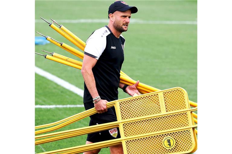 Nate Weiss war beim Trainingsauftakt des VfB am Mittwoch schon aktiv.