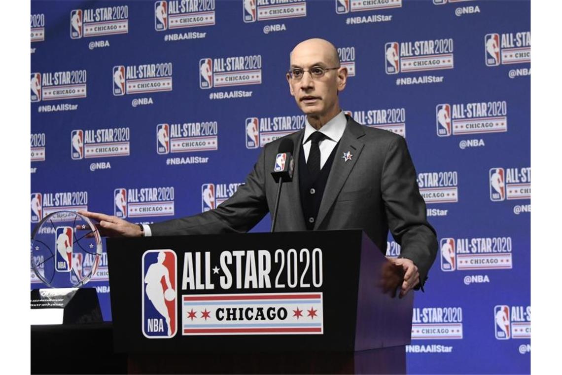 NBA-Commissioner Adam Silve plant den Neustart nach der Corona- Pandemie. Foto: David Banks/AP/dpa