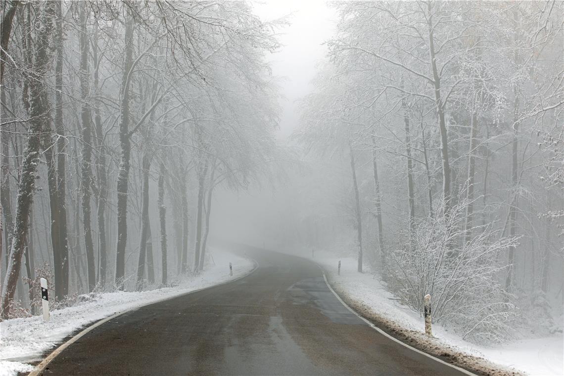 Zu warmer, sonnenarmer Dezember Nebel gab es im Dezember öfter. Schnee lag zu Monatsbeginn, an und nach den Weihnachtsfeiertagen. Foto: A. Becher