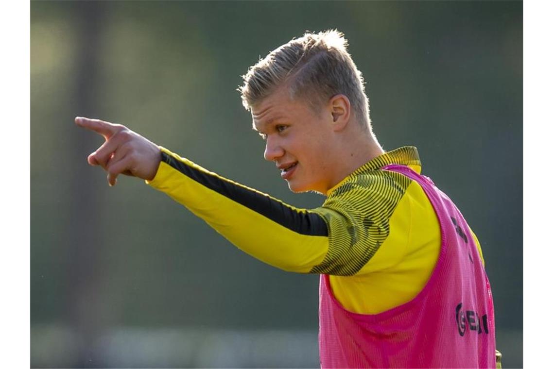 Neu beim BVB: Erling Haaland. Foto: David Inderlied/dpa