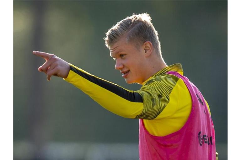 Neu beim BVB: Erling Haaland. Foto: David Inderlied/dpa
