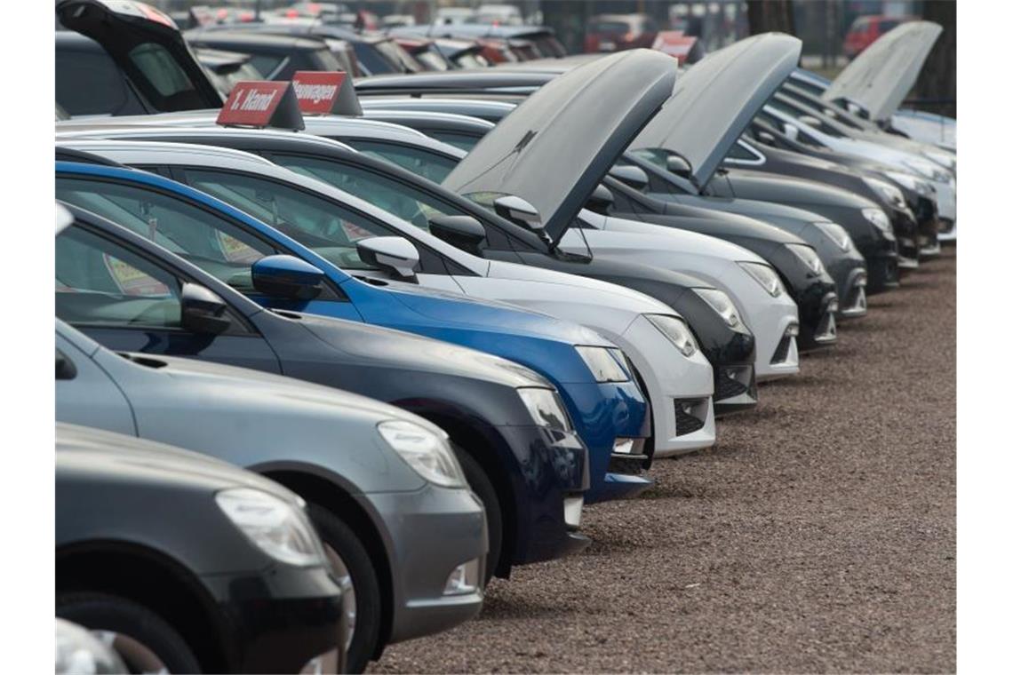 Neu- und Gebrauchtwagen bei einem Autohändler. Foto: Sebastian Kahnert/dpa-Zentralbild/dpa