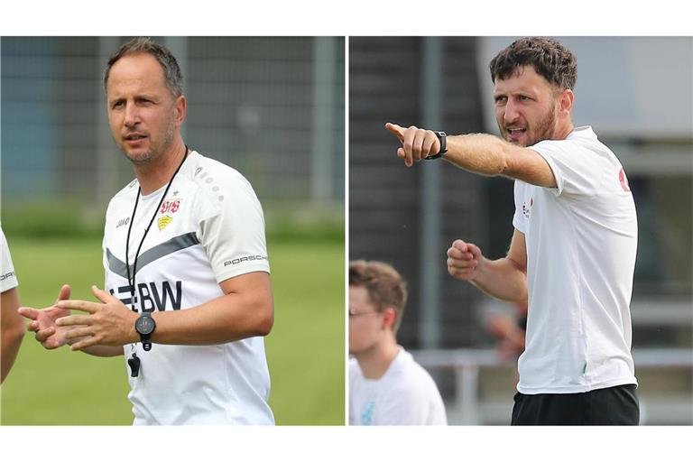 Neue U-19-Trainer: Tobias Rathgeb (VfB/li.), Harun Gülcan (Kickers). Fotos: Baumann, Imago