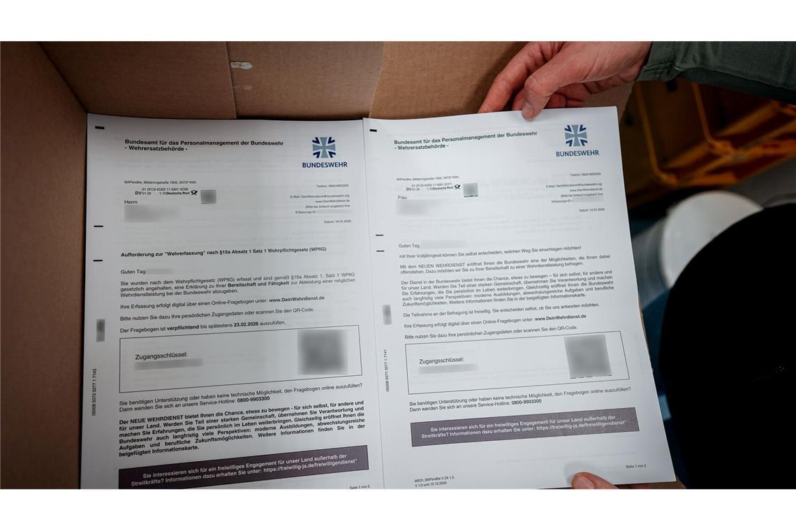 Neuer Wehrdienst - Erste Fragebögen werden verschickt