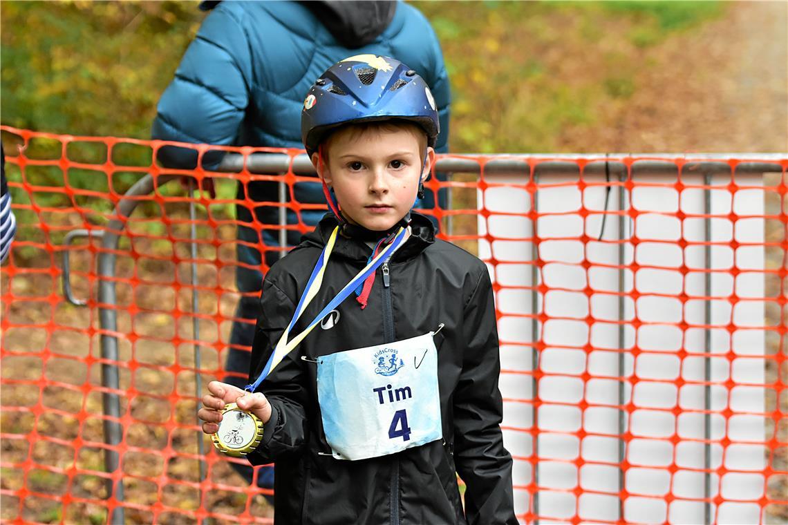 Neuling Tim Wittmoser (Nr. 4, TC Backnang). Kinder Crossduathlon Backnang 2025 r...