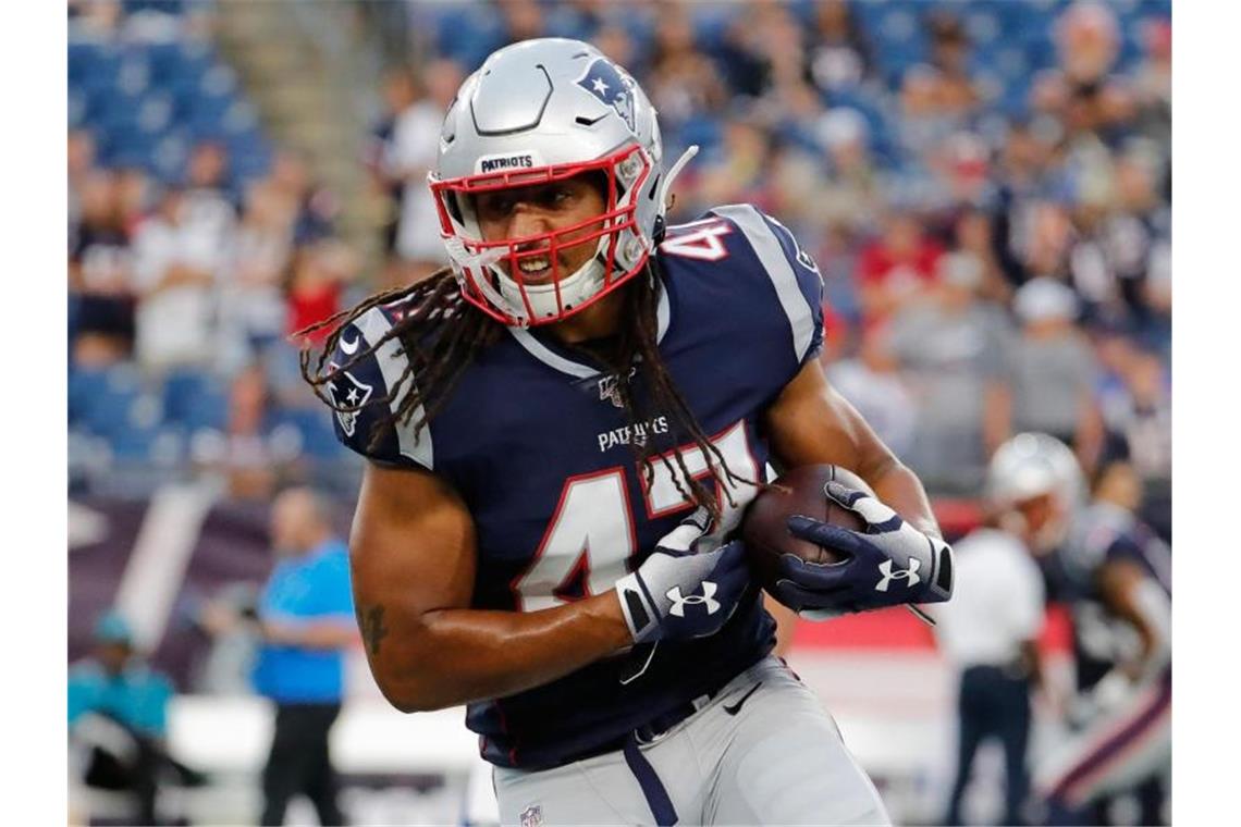 New England Patriots Jakob Johnson in Aktion. Foto: Fred Kfoury Iii/Icon SMI via ZUMA Press