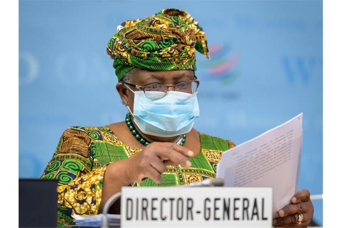 Ngozi Okonjo-Iweala: „Es kann in der WTO nicht so weitergehen wie bisher.“. Foto: Fabrice Coffrini/KEYSTONE/AFP POOL/dpa