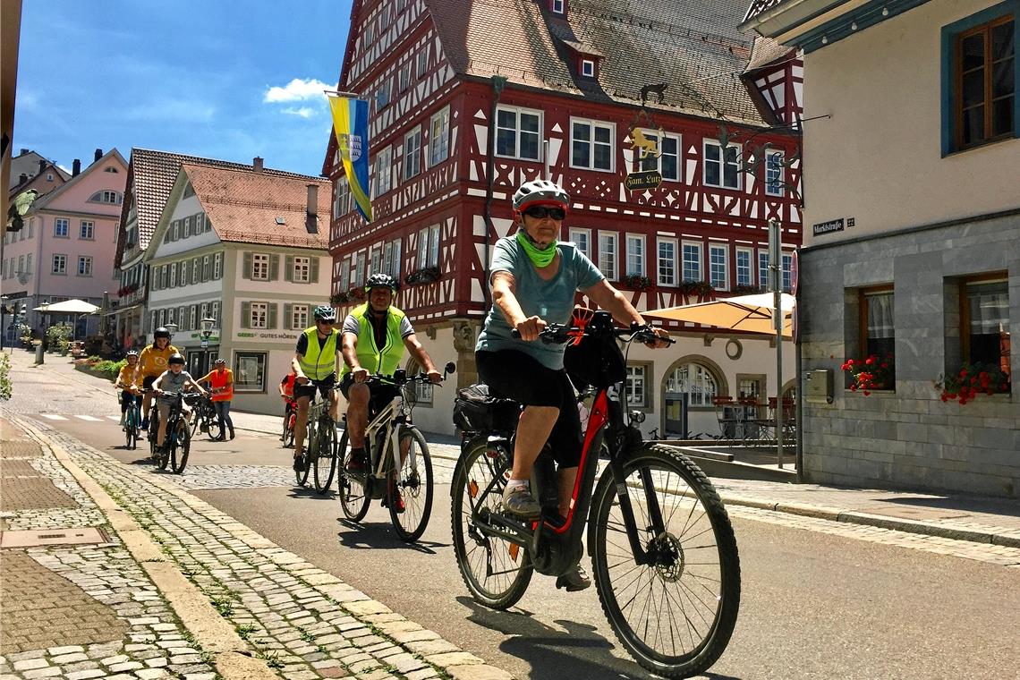 Nicht überall lässt es sich in Backnang so angenehm Radfahren, wie auf diesem Foto, das bei der Gemeinde-Radtour des ADFC Backnang entstand. Foto: K. Fritz