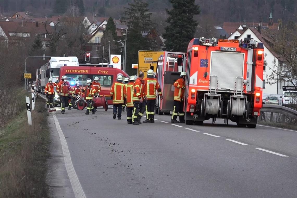B 14 voll gesperrt Nichts geht mehr auf der B14. Foto: 7aktuell.de/Kevin Lermer