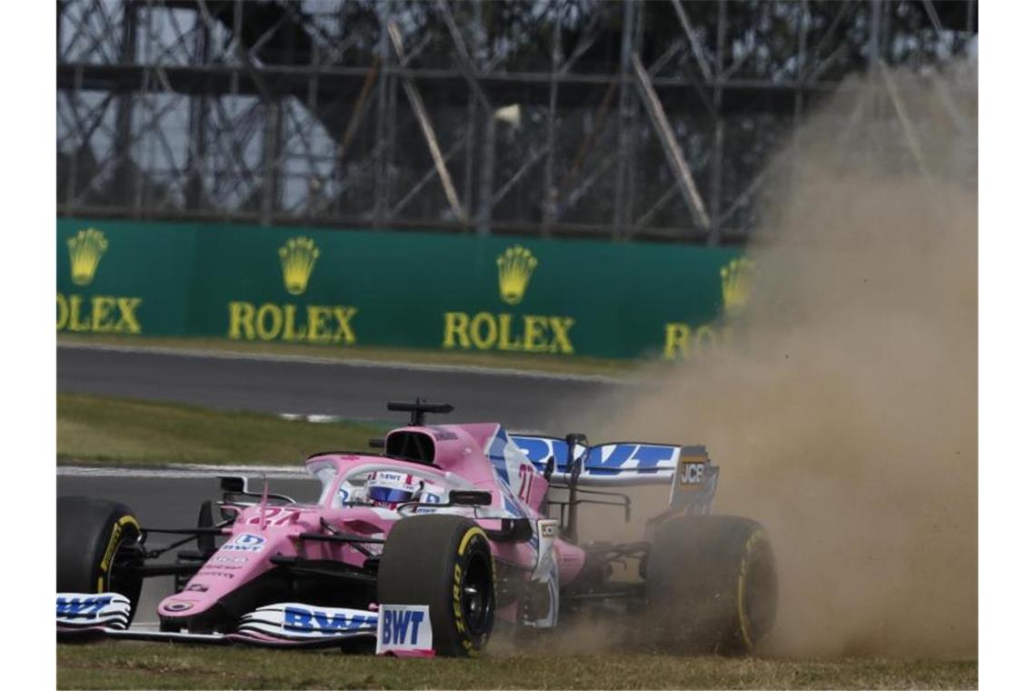 Nico Hülkenberg vom Team Racing Point überraschte im Qualifying für Silverstone mit Startplatz drei. Foto: Frank Augstein/Pool AP/dpa