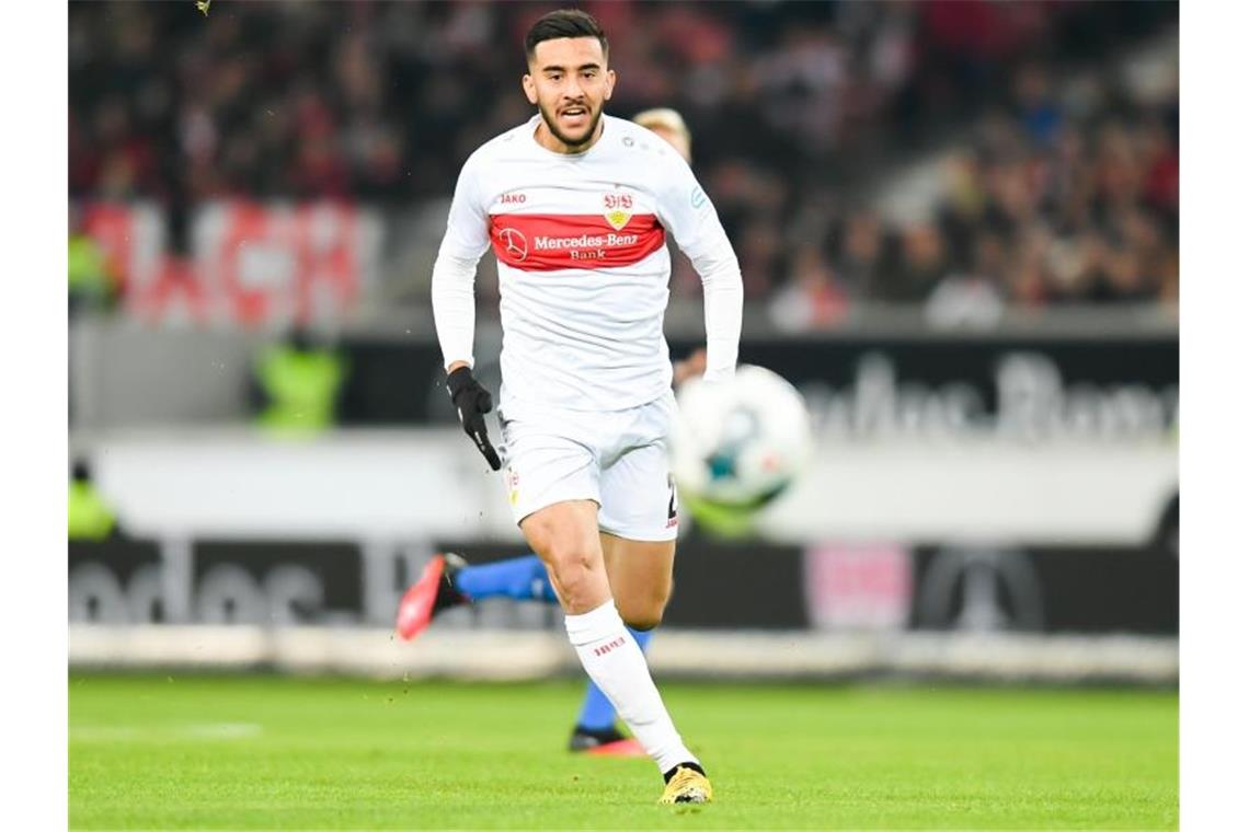 Bankplatz: VfB-Stürmer Gonzalez zu spät bei Besprechung Nicolas Gonzales während eines Spiels. Foto: Tom Weller/dpa/Archivbild